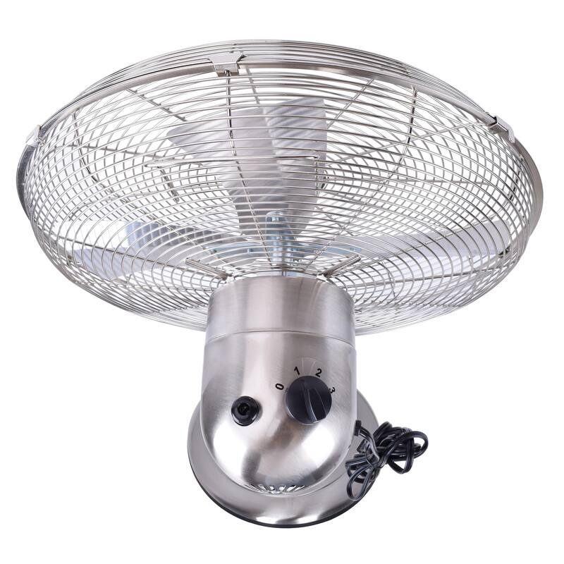 16 in Metal Stand Fan,Classic Design, Pure Copper Wiring Motor, 4 Aluminum Blade, Nickle-plating Brushed Finish