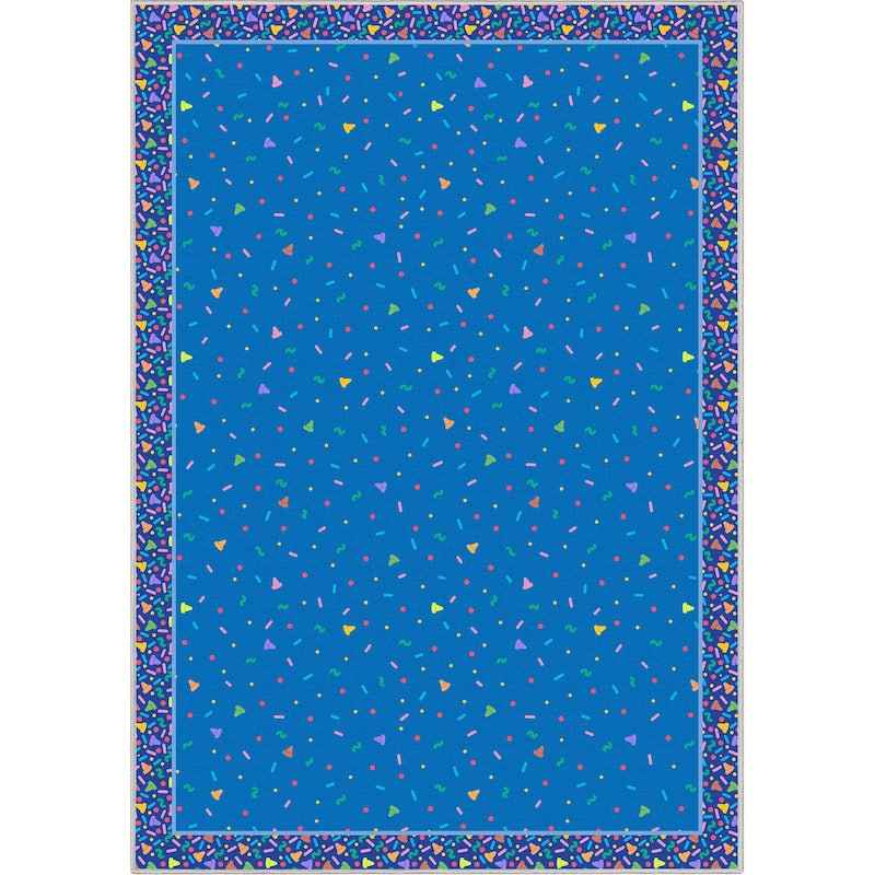 Crayola Confetti Blue Retro Area Rug By Well Woven - Blue - 5' x 7' - Rectangle