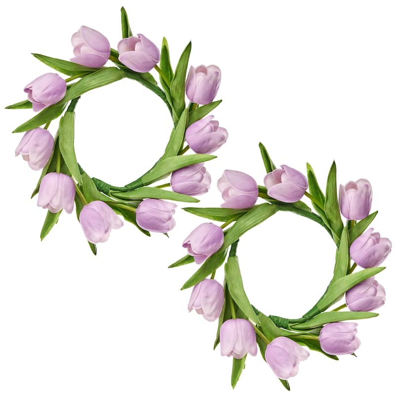 11" Pu Tulip Candle Ring
