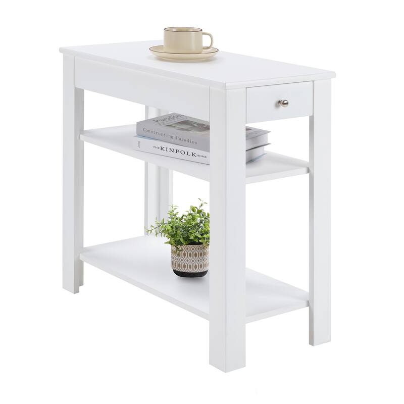 Convenience Concepts Designs2Go 1 Drawer Baja Chairside End Table with Shelves