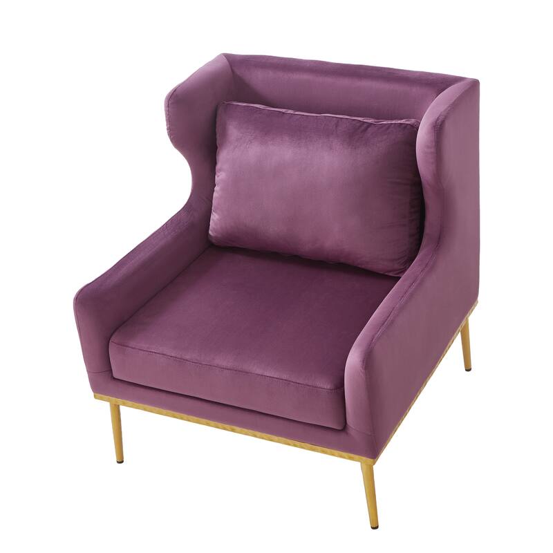 Christopher Knight Home - Modern Velvet Armchair Accent Chair with Iron Frame and High-Density Foam Cushion
