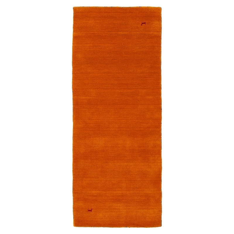 Kashkuli Gabbeh Burnt Orange Rug 2'6" x 6'5" - 2'6 x 6'5 - Burnt Orange - 2'6 x 6'5