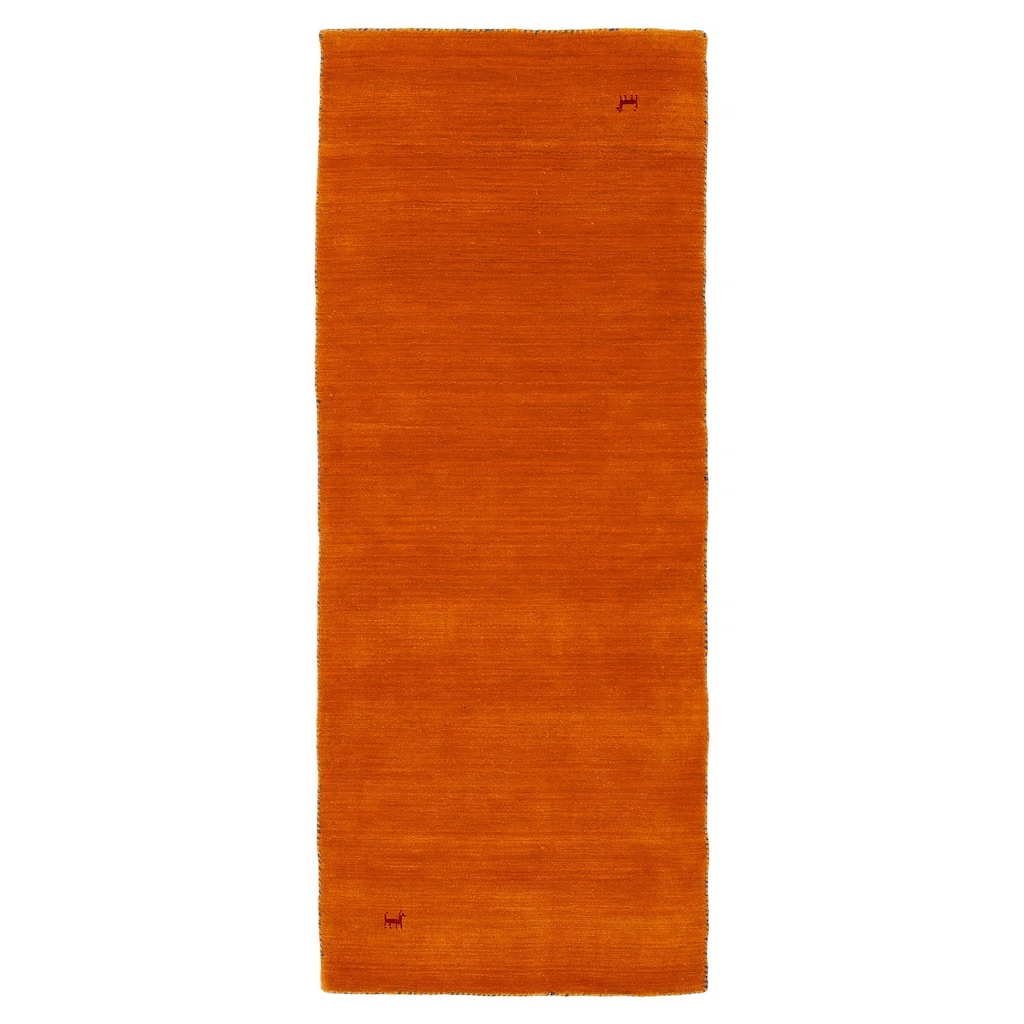 Kashkuli Gabbeh Burnt Orange Rug 2'6" x 6'5" - 2'6 x 6'5