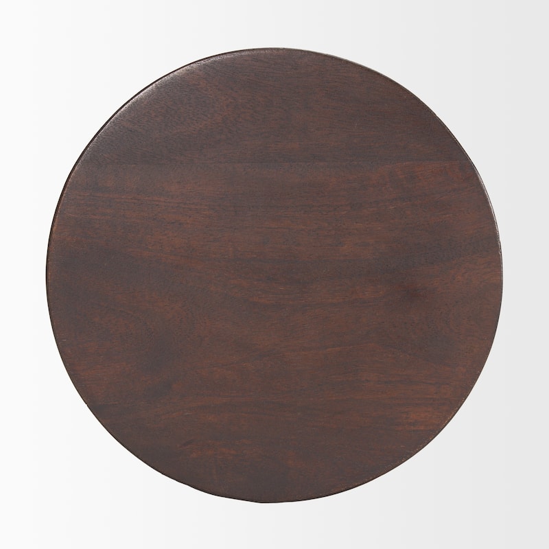 Odessa Dark Brown Wood Side Table