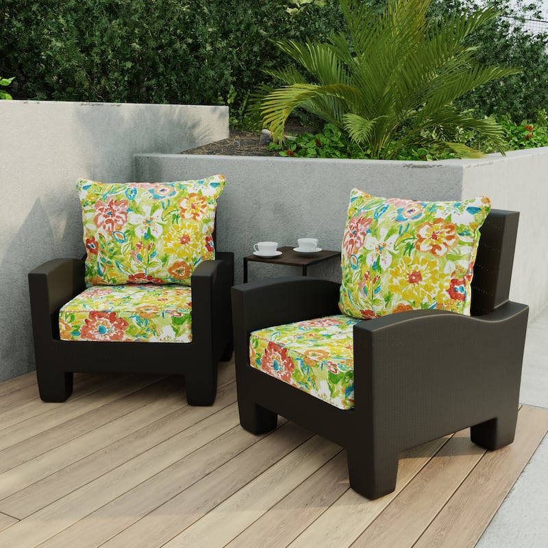 24" x 47" Outdoor Deep Seat Cushion Set with Welt - 46.5'' L x 24'' W x 6'' H - Sun River Garden