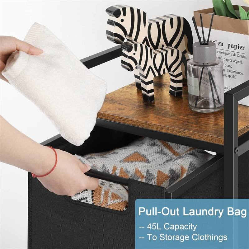 Laundry Hamper with Shelf Small Laundry Sorter - 14.8"L x 11.8"W x 29.3"H