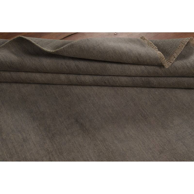Modern Gabbeh Oriental Area Rug Handmade Grey Wool Carpet - 6'0" x 9'0"