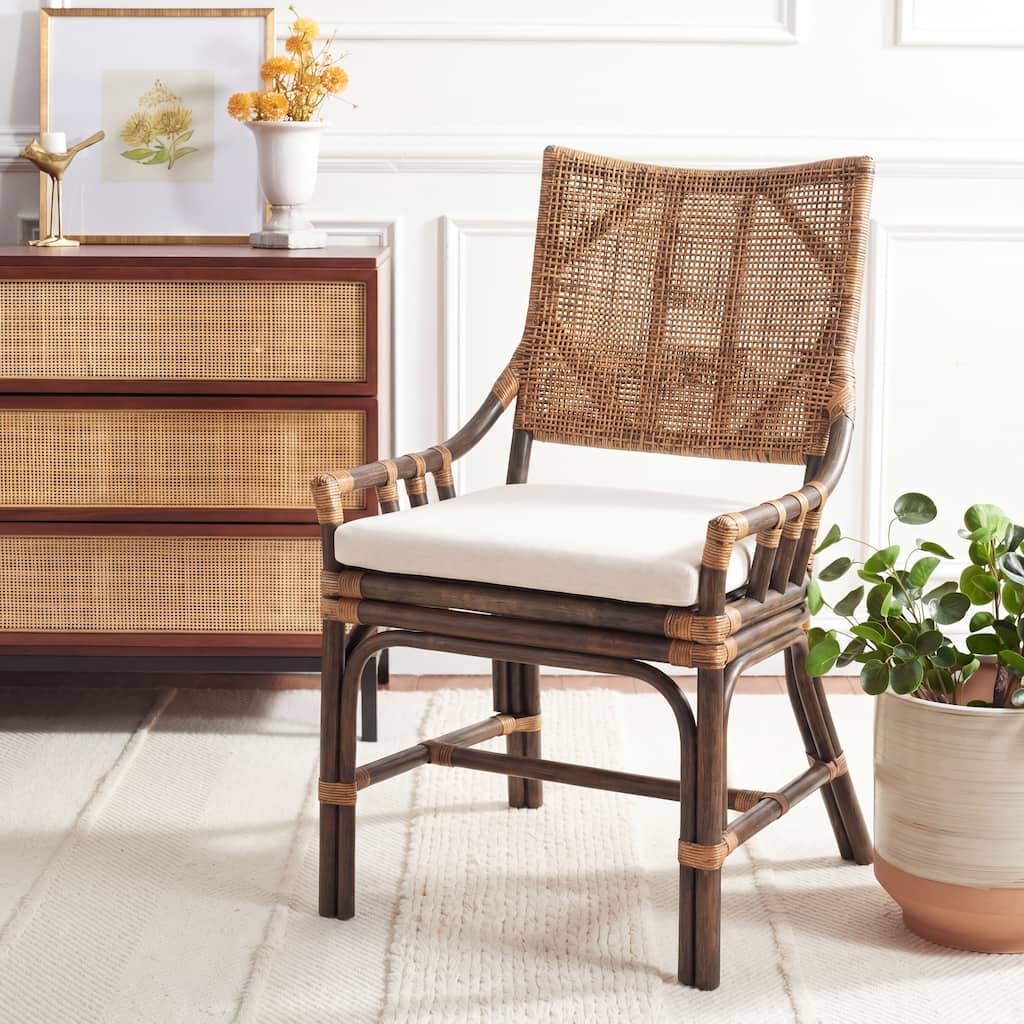 SAFAVIEH Azrielle Tropical Rattan Chair - 22"W x 24"D x 37"H