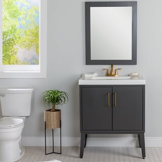 Spring Mill Cabinets 30" Darya Bathroom Vanity With 2-Doors, 1 Drawer, and White Sink Top