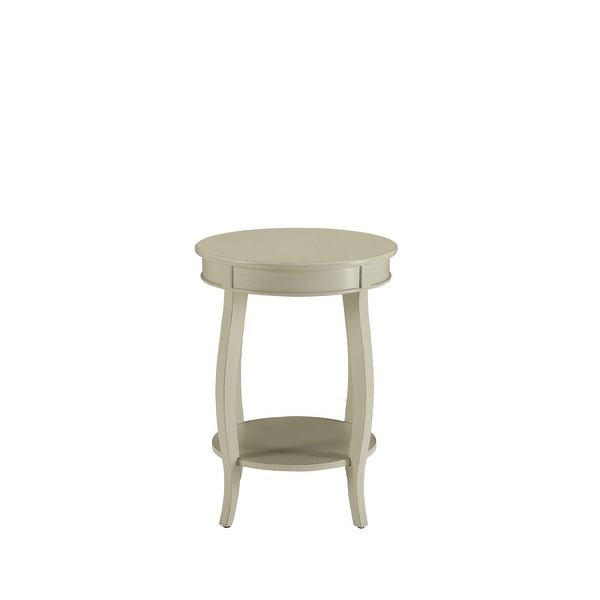 Side Table In Antique White - Mdf, Solid Wood Leg Antique White