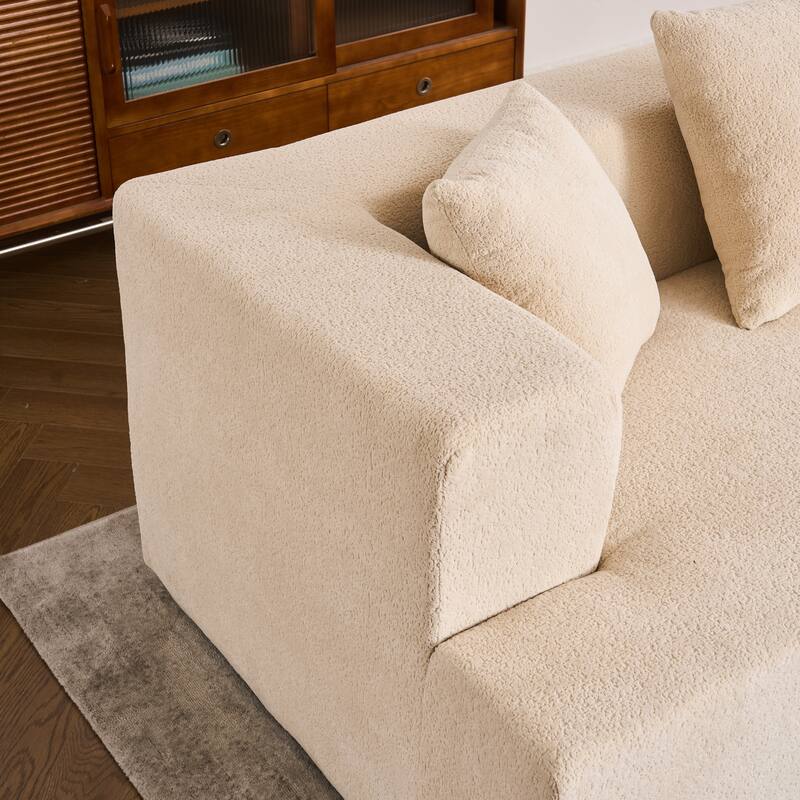 Special Shape Sleeper Sofa Chenille Floor Couch Deep Seat Recliner