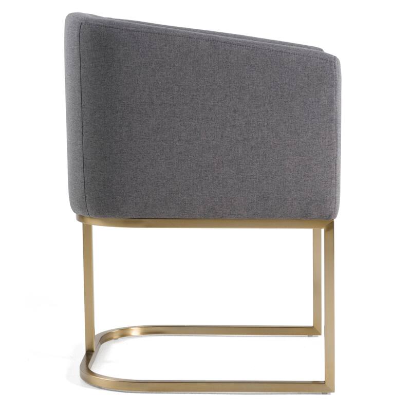 Modrest Yukon Modern Grey Fabric & Antique Brass Dining Chair