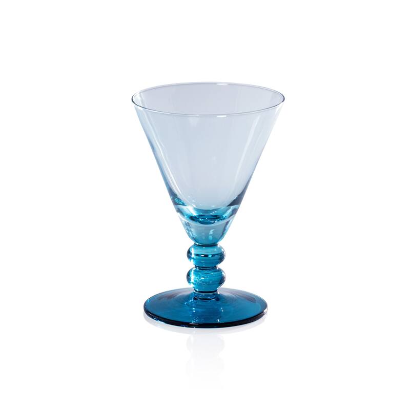 Fusion Two-Tone 6-Piece Cocktail Glass Set - Mediterranean Blue w/ Coastal Shade
