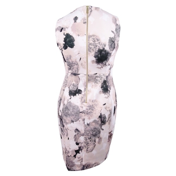 calvin klein gray floral dress