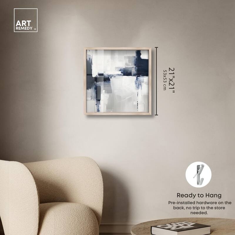 Blue Cascades on Still White Shadowbox by Art Remedy