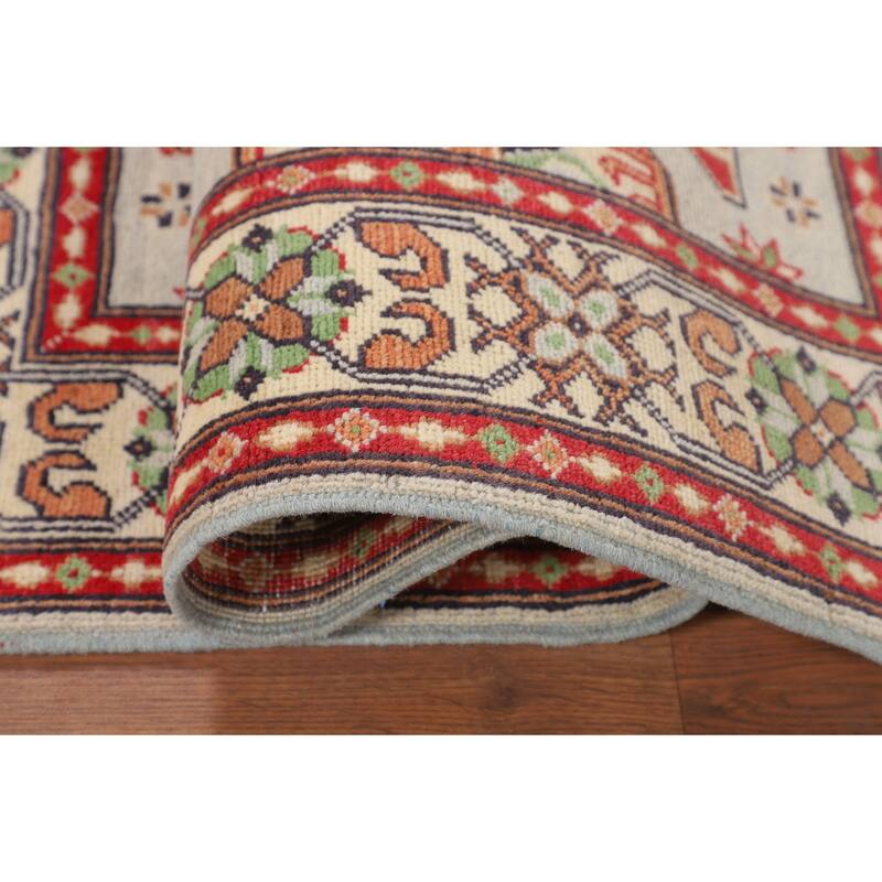 Kazak Oriental Foyer Rug Handmade Wool Carpet - 3'5" x 4'10"