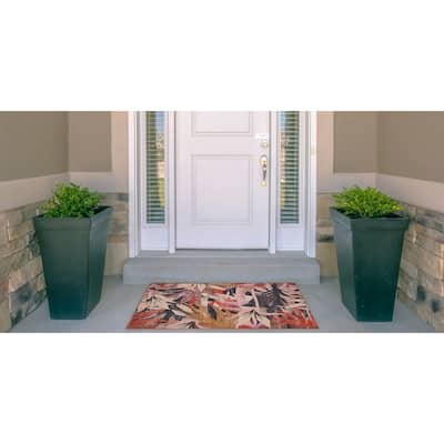 Indoor/Outdoor Water Resistant Pensacola Ivory & Orange Washable Area Rug - 2' x 3'