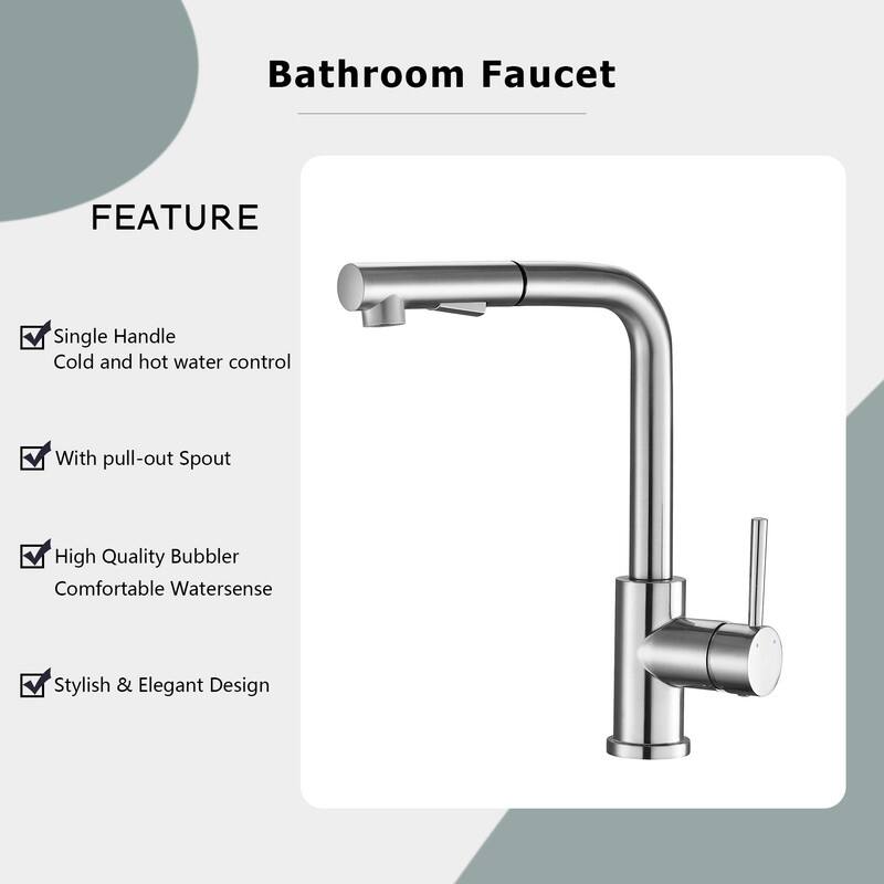Kitchen Sink Faucet with Pull Down Sprayer Single Lever