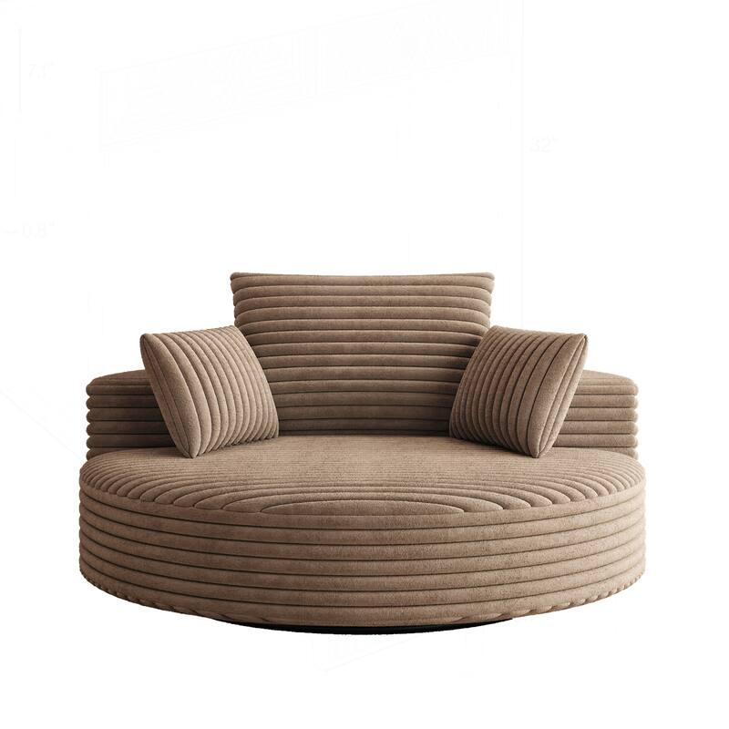 Comfortable Corduroy Foam Swivel Chair for Various Rooms, Enhancing Relaxation
