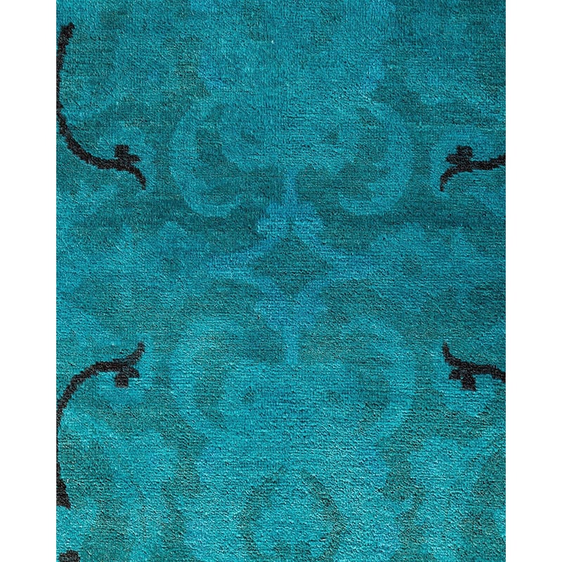 Vibrance, One-of-a-Kind Hand-Knotted Area Rug - Blue, 9' 2" x 11' 10" - 9' 2" x 11' 10"