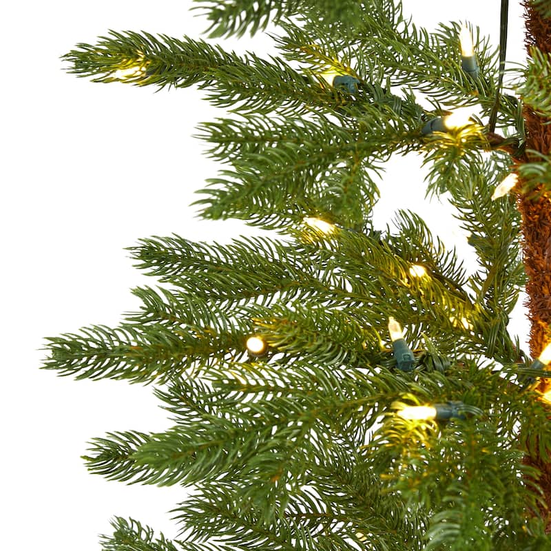 6.5ft. Fir Artificial Christmas Tree with 250 Clear Warm LED Lights and 208 Branches - Charming Holiday X-Mas Glow