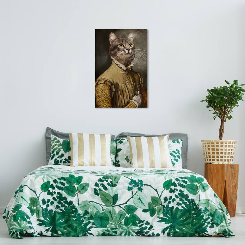 Wynwood Studio Canvas Animals Nobel Feline Brown and Beige Traditional Wall Art Canvas Print - Brown, Brown - 36 x 24