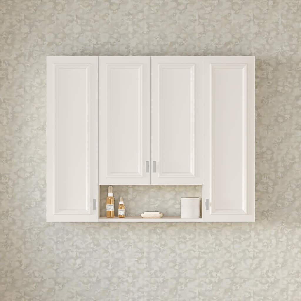 36" Wall Mounted Bathroom Medicine Cabinet with 5 Adjustable Shelves, Modern Storage Cabinet with Soft Close Hinges