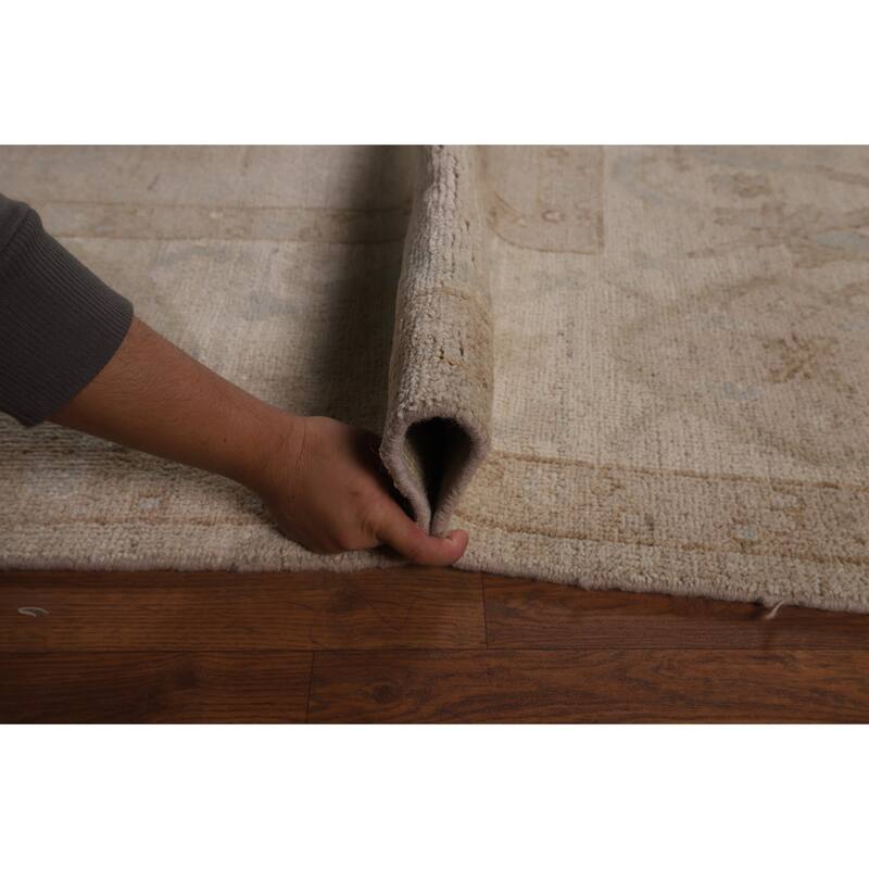 Earth Tone Vegetable Dye Oushak Area Rug Hand-Knotted Wool Carpet - 8'2"x 9'8"