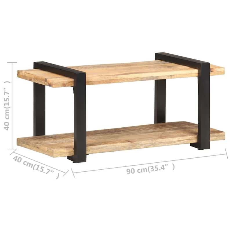 vidaXL TV Stand 35.4"x15.7"x15.7" Rough Mango Wood
