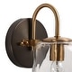 preview thumbnail 9 of 11, Modern Farmhouse 1-Light Mason Jar Wall Sconce Hand-blown Glass Bathroom Vanity Light - D 4.3" x H 9.4"