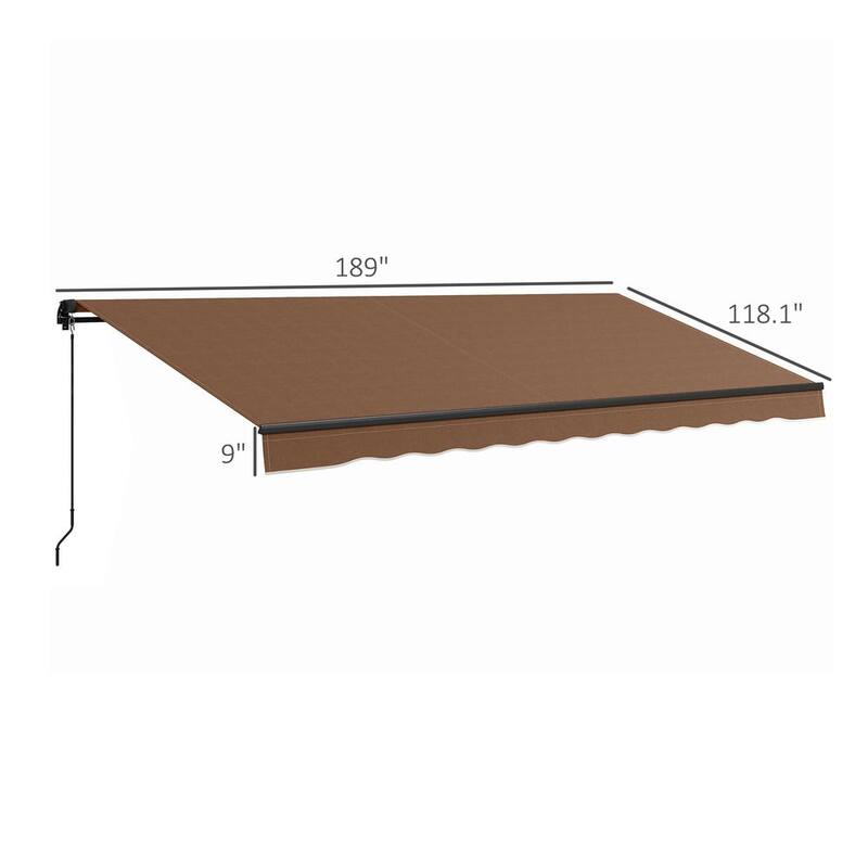 16' x 10' Retractable Awning, 280gsm UV Resistant Sunshade Shelter