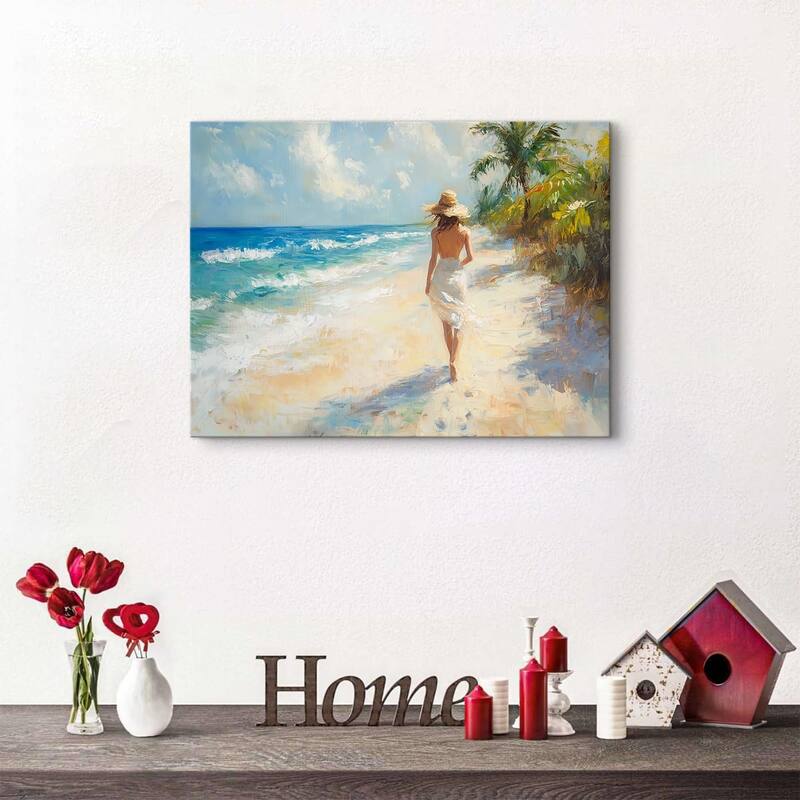 Boho Abstract Beach Wall Art Coastal Girls