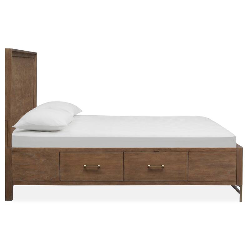 Magnussen Home Lindon Belgian Wheat And Coffee Bean Panel Storage Bed