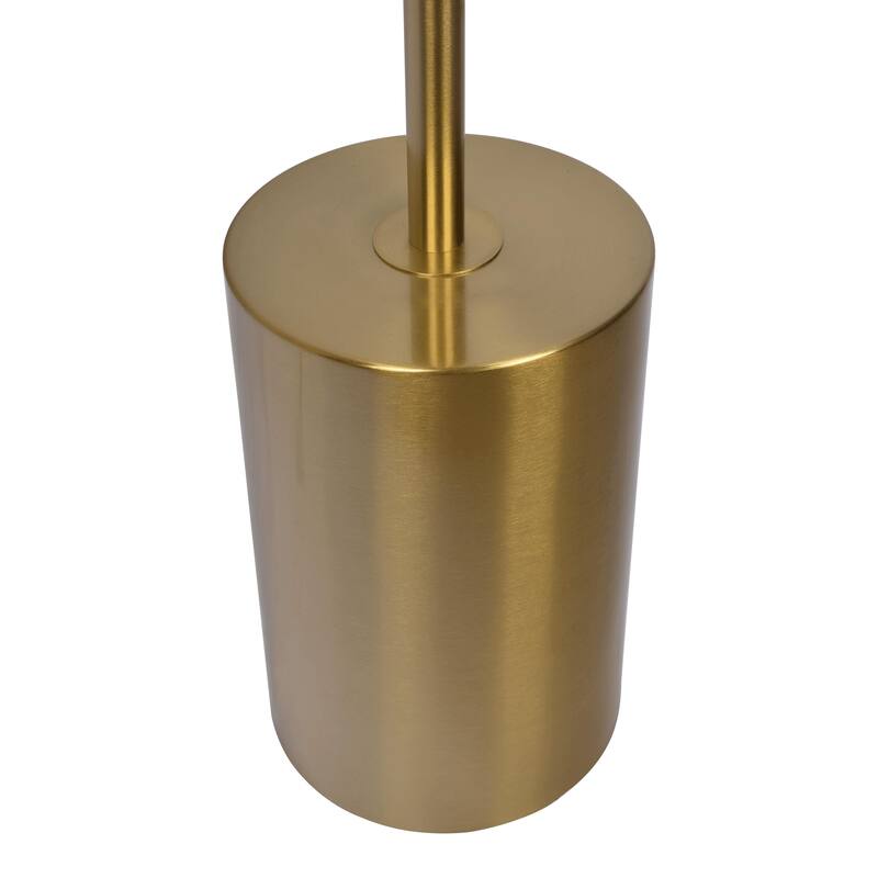 Brassed Gold Floor Lamp with Rotary Switch Triple Spots Metal Block Base