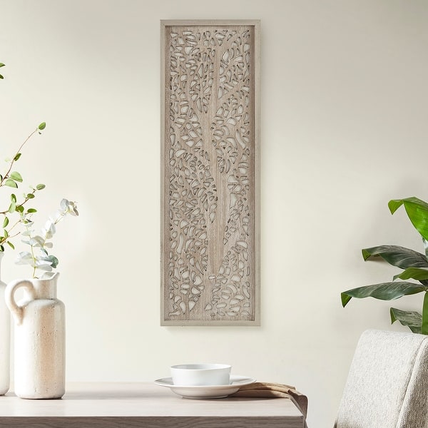 slide 2 of 7, 12 in. W x 36 in. H Laser Cut Tree Framed Panel Wall Decor, Rustic and Stylish Home Art by Emily Warne Framed - Natural