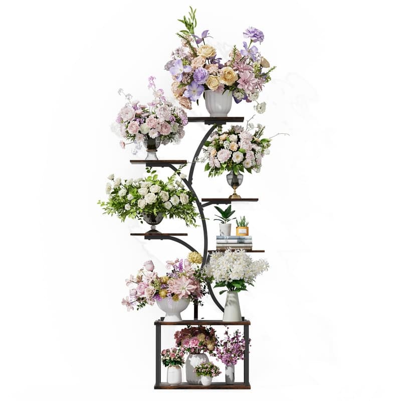 5 Tier Plant Stand Indoor Multiple Corner Flower Stand for Living Room