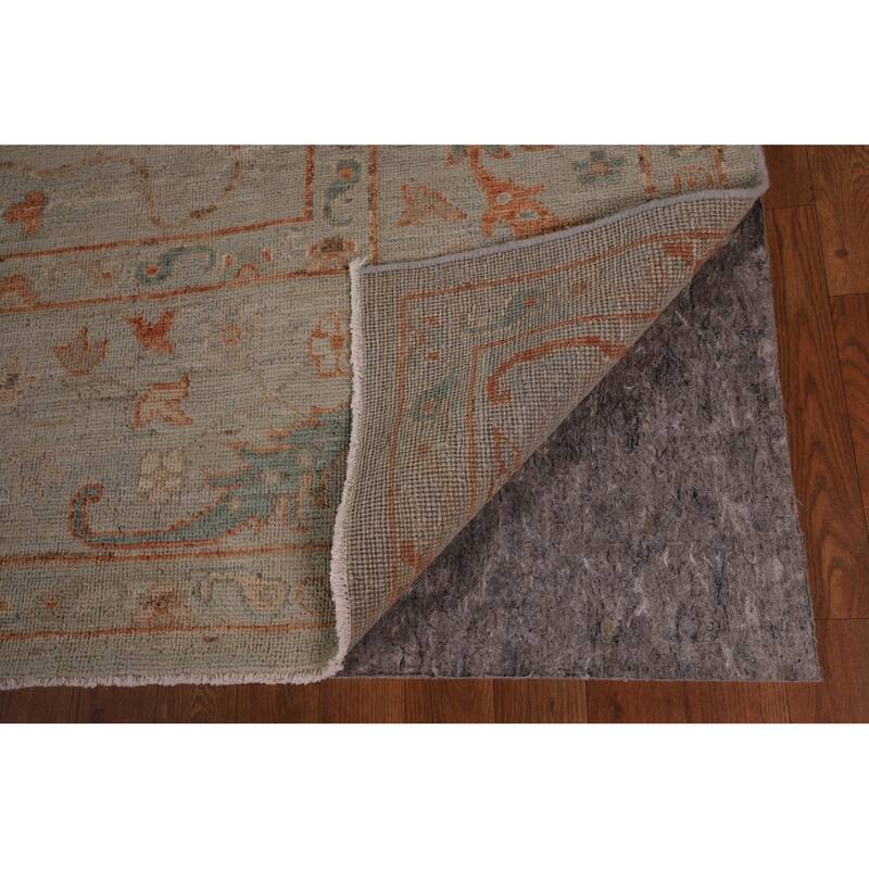 All-Over Vegetable Dye Oushak Turkish Area Rug Handmade Wool Carpet - 9'0" x 11'10"