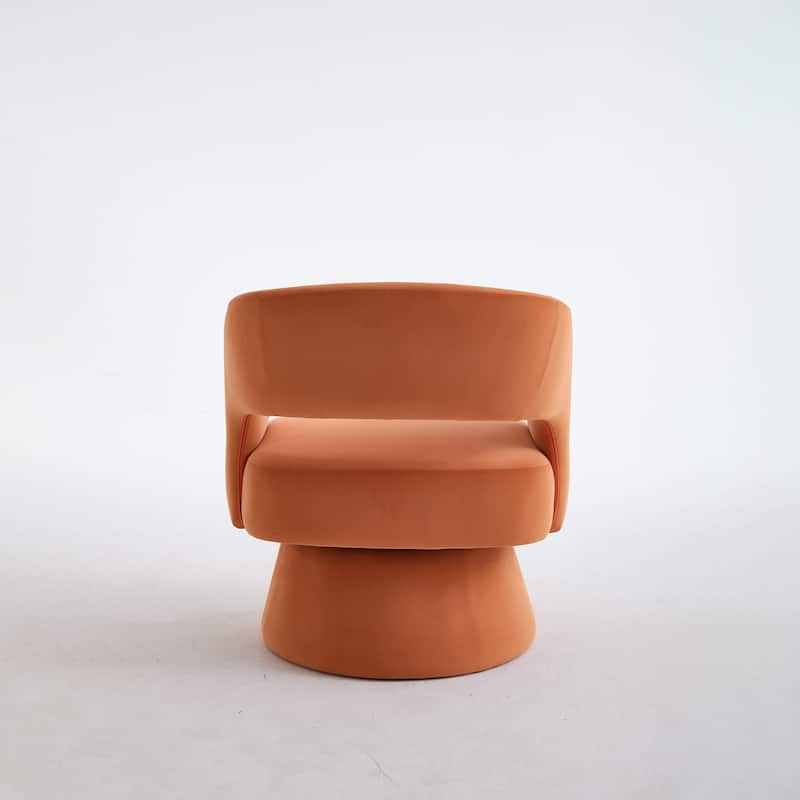 Swivel Barrel Chair, Velvet Accent Armchair 360 Degree Swivel Club Chair for Living Room Bedroom Reception Room