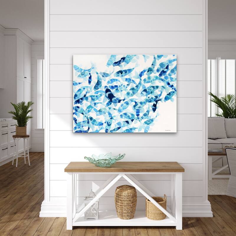 'Blue Koi' Wrapped Canvas Wall Art by Norman Wyatt Jr.