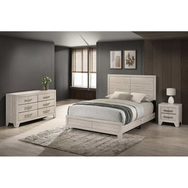 Best Quality Rustic Grey Oak Panel Bedroom Sets - Rustic Gray - Queen - 3 Piece