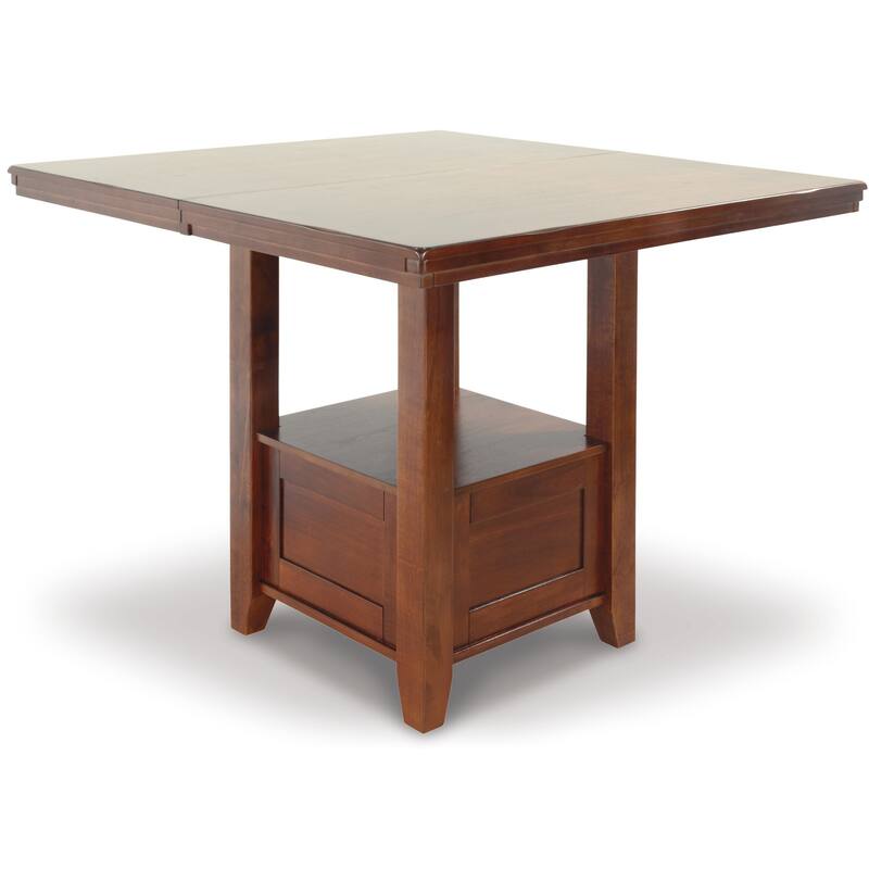 Raly Counter Height Dining Table, Extendable 42-60 Inch, Leaf, Brown