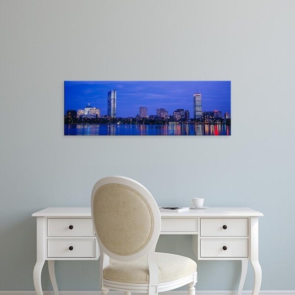Easy Art Prints Panoramic Images's 'Night, Skyline, Back Bay, Boston, Massachusetts, USA' Premium Canvas Art