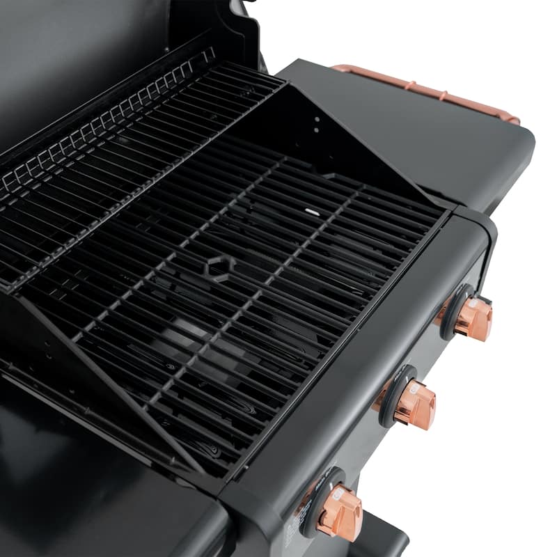 Kenmore 3-Burner Propane Gas Grill with Foldable Side Tables in Black/Copper