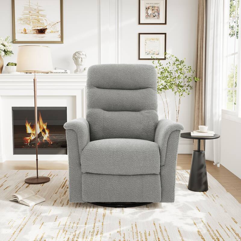 Manual Recliner Chair Rocking and Swivel Recliner Massage Recliner with 8-Point Massage Function and Adjustable Backrest