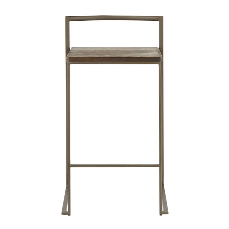 Carbon Loft Forrest Stackable Counter Stool with Wood Seat (Set of 3)