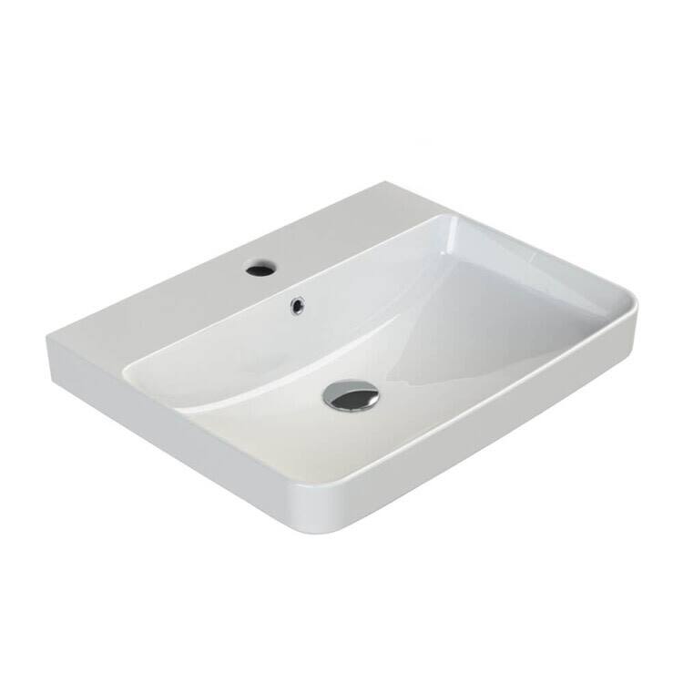 Nameeks CeraStyle 079600-U-One Hole Noura 23-5/8" Rectangular Ceramic