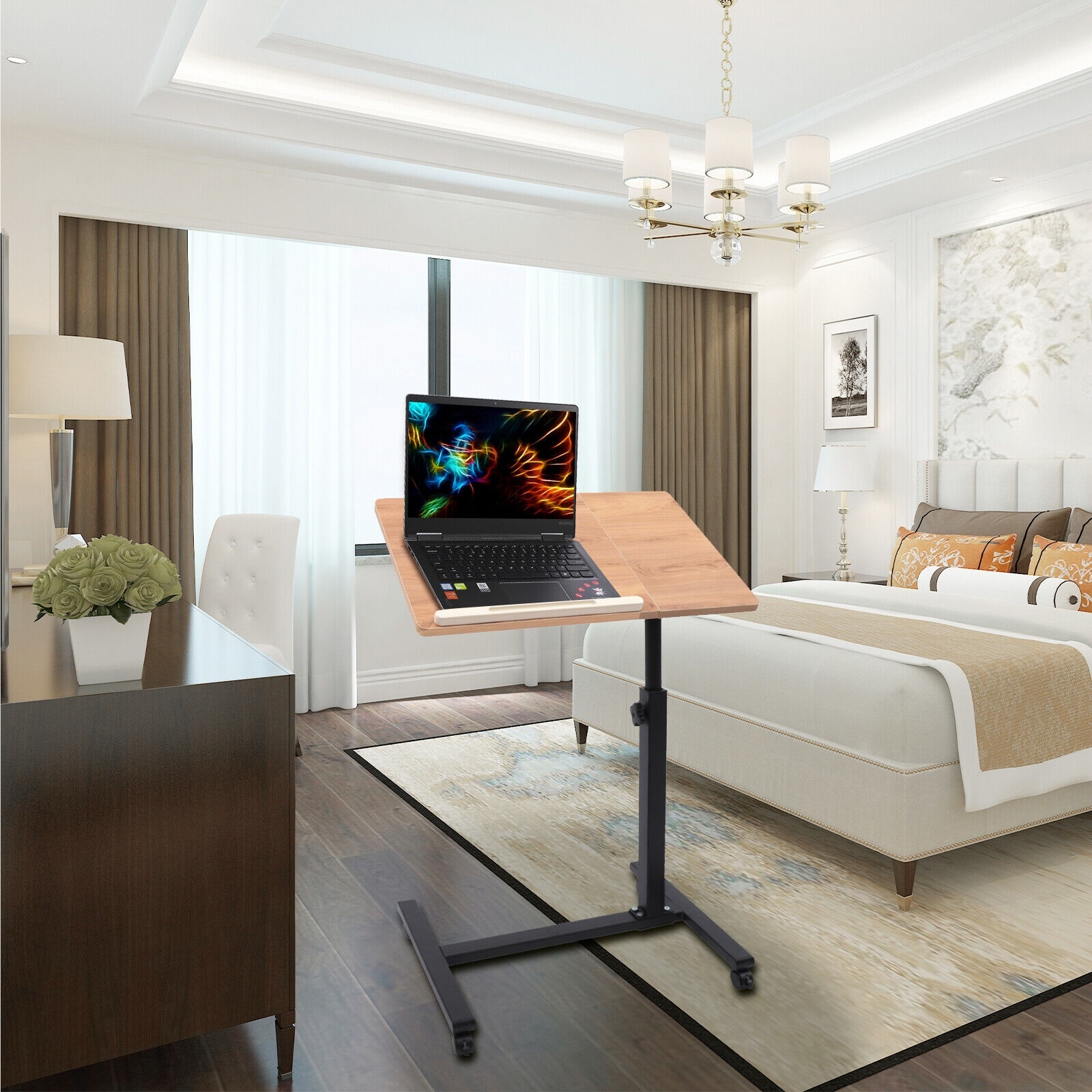 Rolling laptop cheap desk for bed