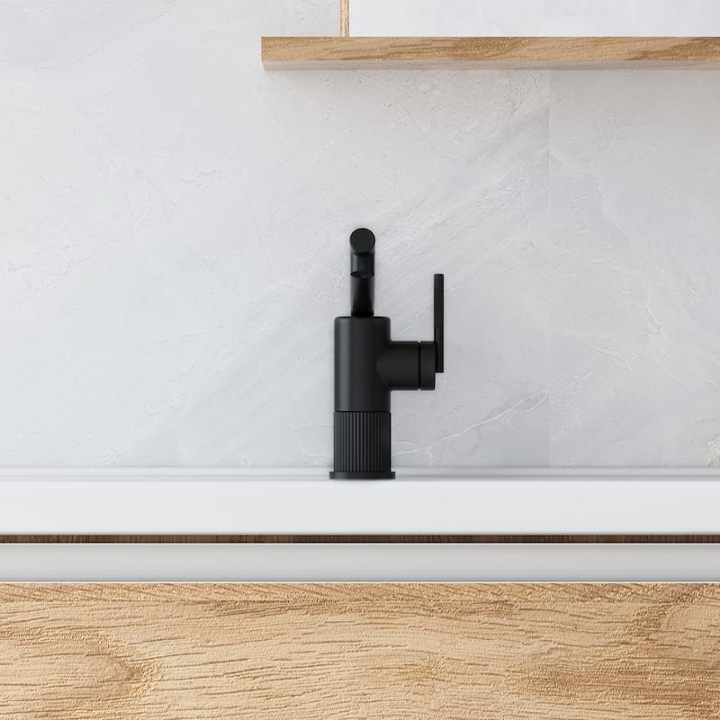 8"H Solid Brass Creative Single Handle Single Hole Bathroom Sink Faucet