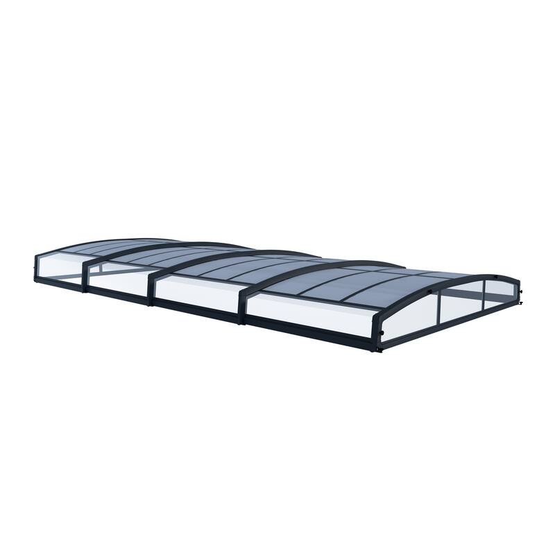 Majorca 15 ft. Retractable Aluminum in Ground Rectangular Safety Swimming Pool Cover Kit, fits 13ft Pool