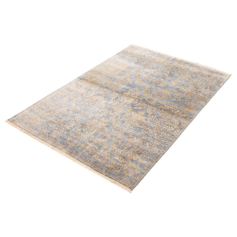 ECARPETGALLERY Hand-knotted Heritage Grey Silk Rug - 5'4 x 7'4